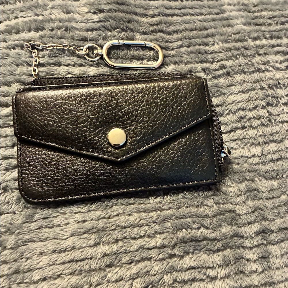 Black Leather Wallet with Chain